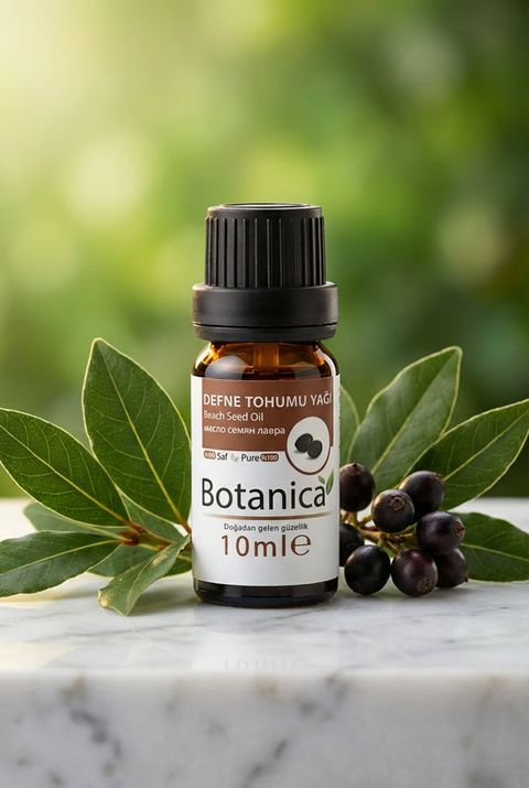 Botanica Defne Tohumu Yağı, amber cam şişe