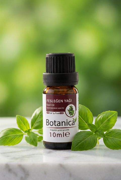 Botanica Fesleğen Yağı, amber cam şişe