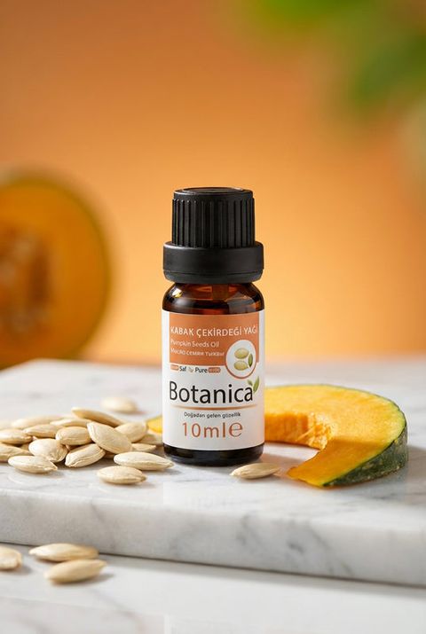 Botanica Kabak Çekirdeği Yağı, amber cam şişe