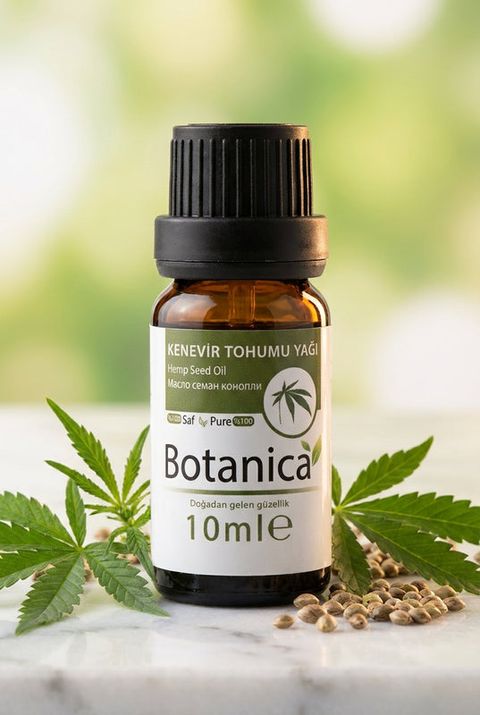 Botanica Kenevir Yağı, amber cam şişe