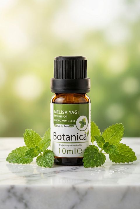 Botanica Melisa Yağı, amber cam şişe