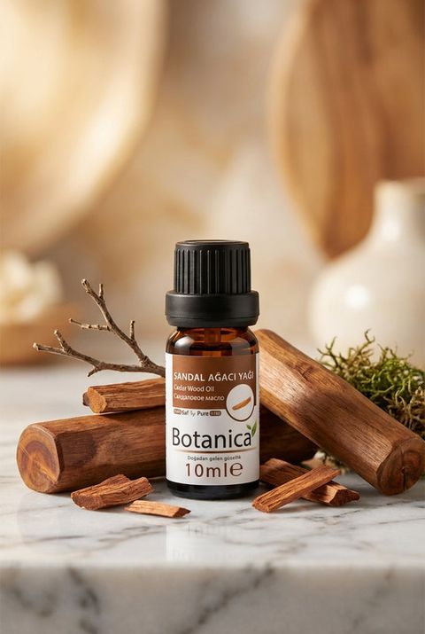 Botanica Sandal Ağacı Yağı, amber cam şişe