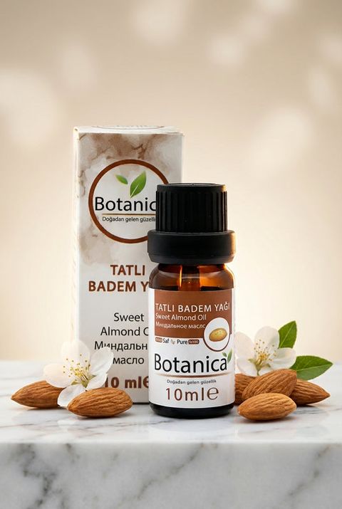Botanica Tatlı Badem Yağı, amber cam şişe