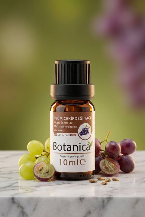 Botanica Üzüm Çekirdeği Yağı, amber cam şişe